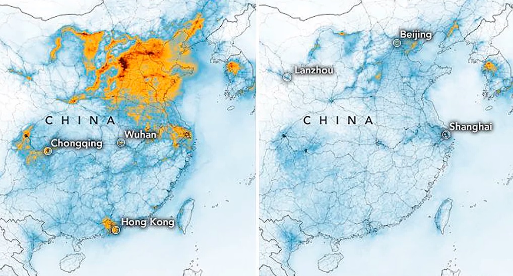 Índices de poluição do ar despencam nos países com quarentena