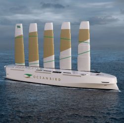 Design do navio cargueiro Oceanbird: a força do vento pode reduzir o consumo de combustível em 90%