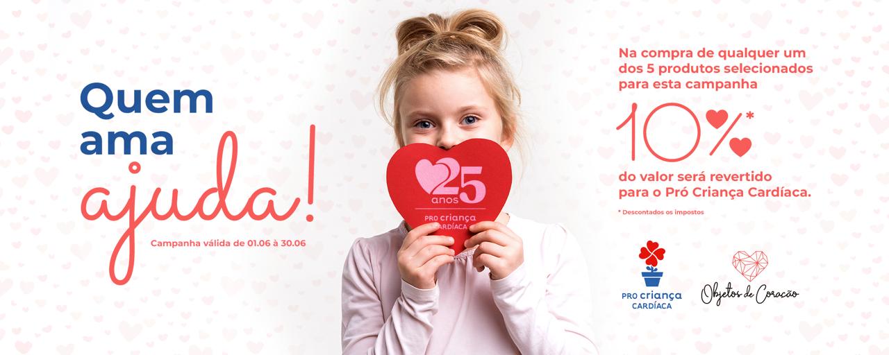 E-commerce que vende objetos para casa e decoração exclusivamente em formato ou com estampa de coração vai doar 10% da venda de produtos selecionados para a instituição sem fins lucrativos Pró-Criança Cardíaca.