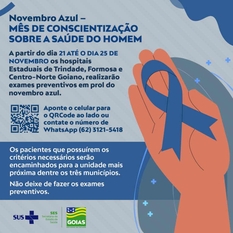 Novembro Azul: Hospitais do interior do Goiás farão mutirão para realização de exames preventivos