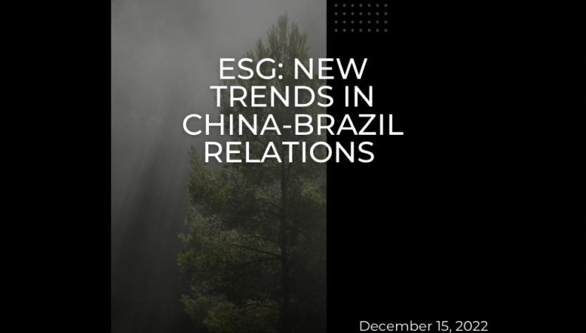 Evento internacional sobre ESG reúne especialistas do Brasil e da China