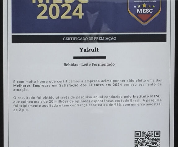 Yakult está entre as melhores no Prêmio MESC 2024