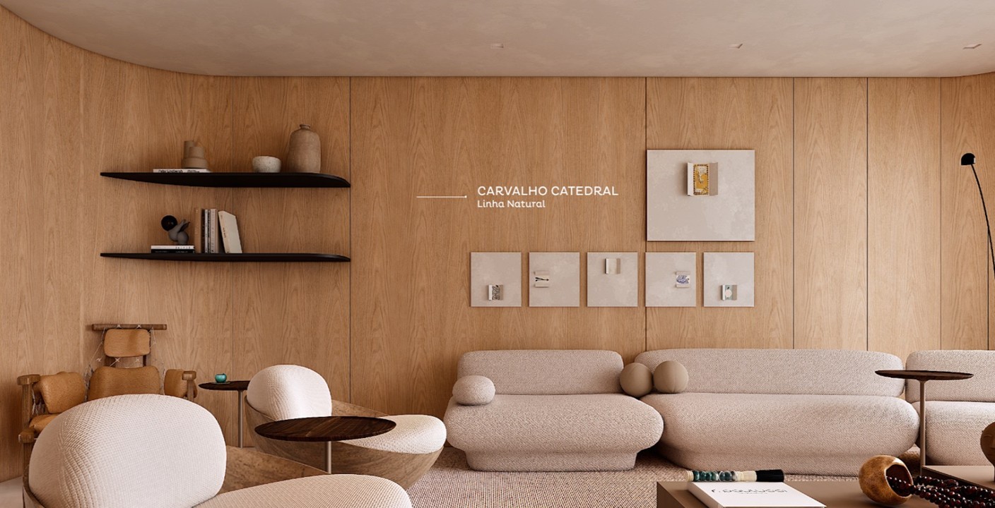 Nova Coleção CASAS da Greenplac, destacando padrões que conectam design e natureza dentro de um lar aconchegante. Marca pertence a holding, Colpar Brasil.